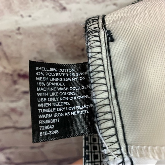 East 5th Black Geometric Print Wide Leg Crop Pants - Picture 10 of 12